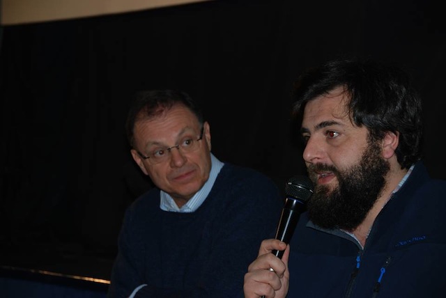 Il regista Matteo Oleotto con il giornalista, Franco Montini, al Festival delle Cerase